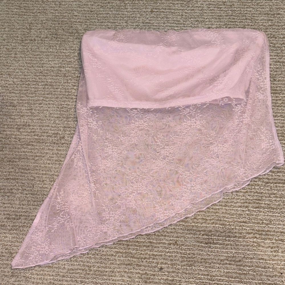 Target Pink Lace Crop Top